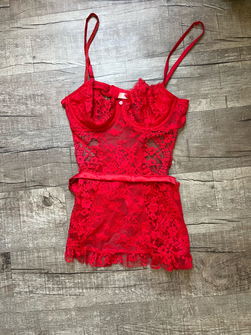 Red Lace Chemise Nightdress - Women Intimates & Sleepwear